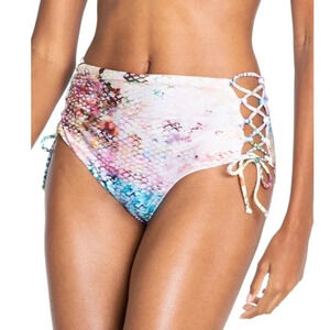Rachel Roy Luminous Snake Print Bikini Bottoms S